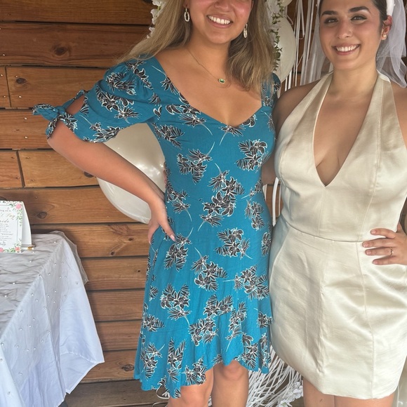 Express Blue Floral Dress - Picture 1 of 7